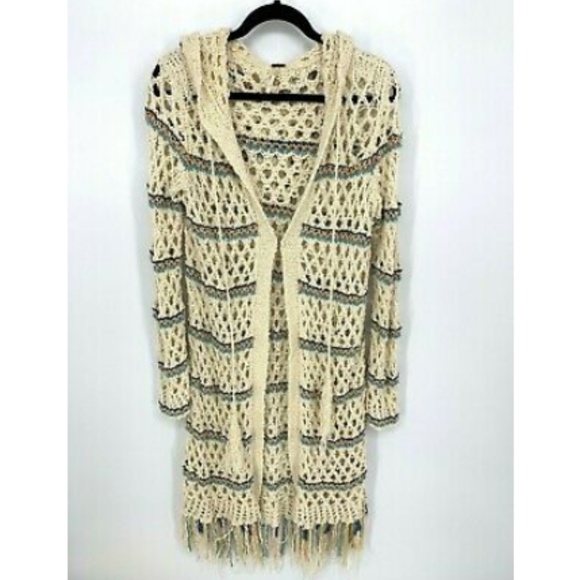 Free People Sweaters - Free People Sunblock Cardigan Fringe Open Knit